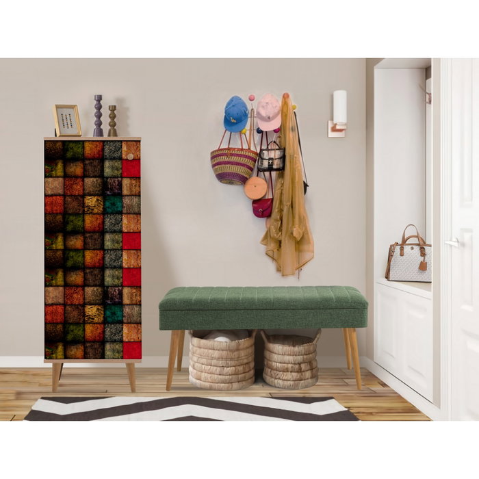 Hanah Home 723 - 1070 Conjunto Muebles Recibidor Sonomo y Verde
